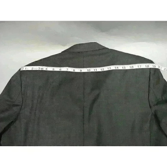Hickey Freeman Blazer Suit Coat Loro Piana Tasmanian Super 150's 40R Dark Gray - Picture 8 of 13